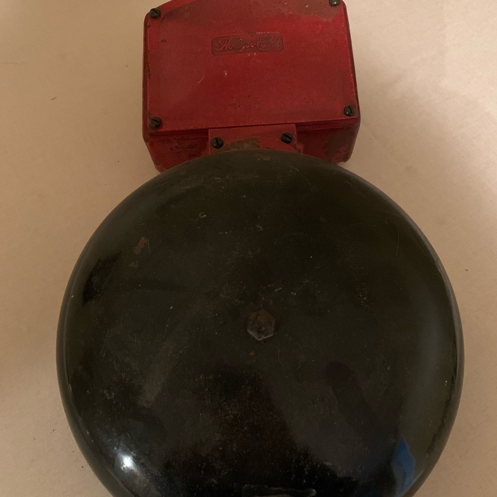 Vintage Red and Black Fire Alarm Bell